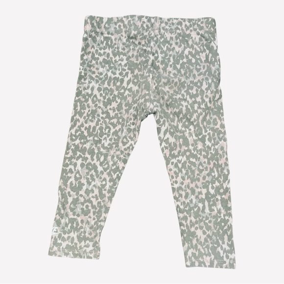 Nike Leopard Print Leggings pull-on elastic waist grey echo pink Girls 24 Mo - Picture 3 of 8